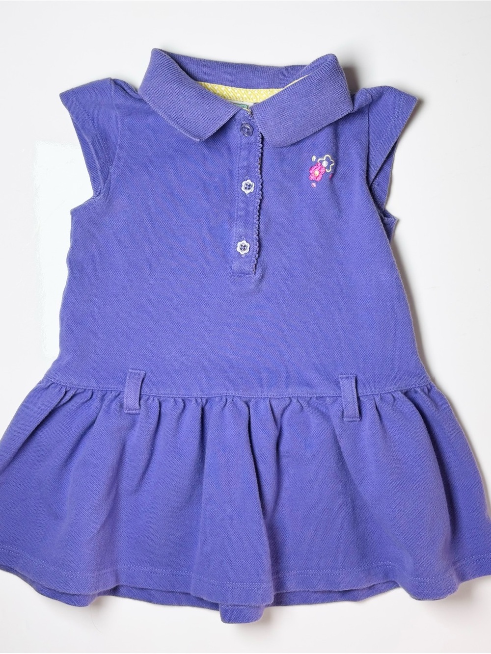 Vintage Y2K Little Me Purple Contrast Yellow Polka Dot Jersey Knit Top 12M